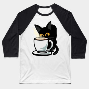 Coffee cat Baseball T-Shirt